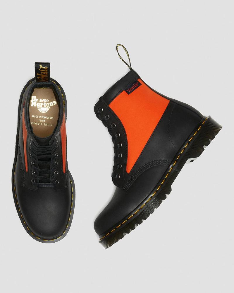 Black Men's Dr Martens 1460 Panel Made in England Leather Lace Up Boots | CA 521SGL